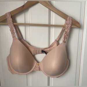 Natori Lace Accent Bra in Soft Pink/Tan 38C NWT